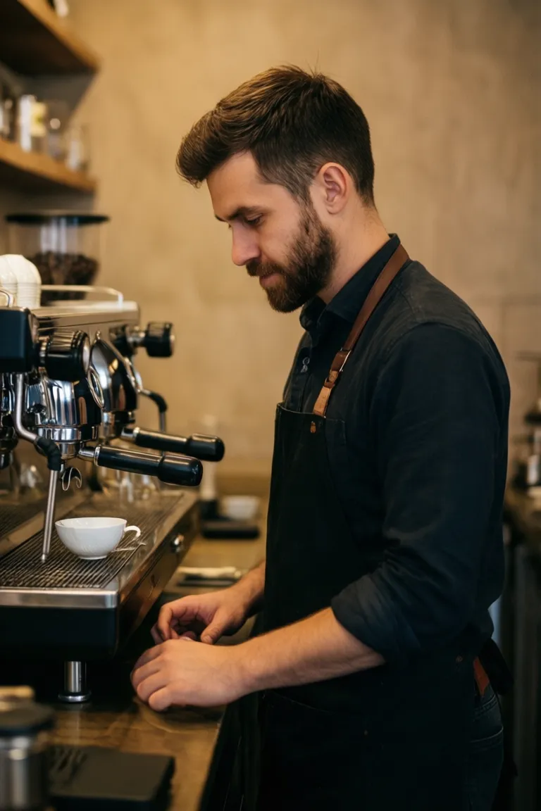 Barista at work