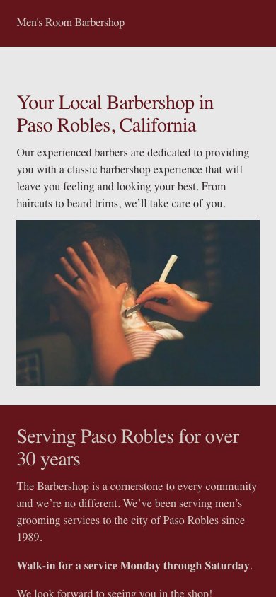 Men's Room Barbershop mobile